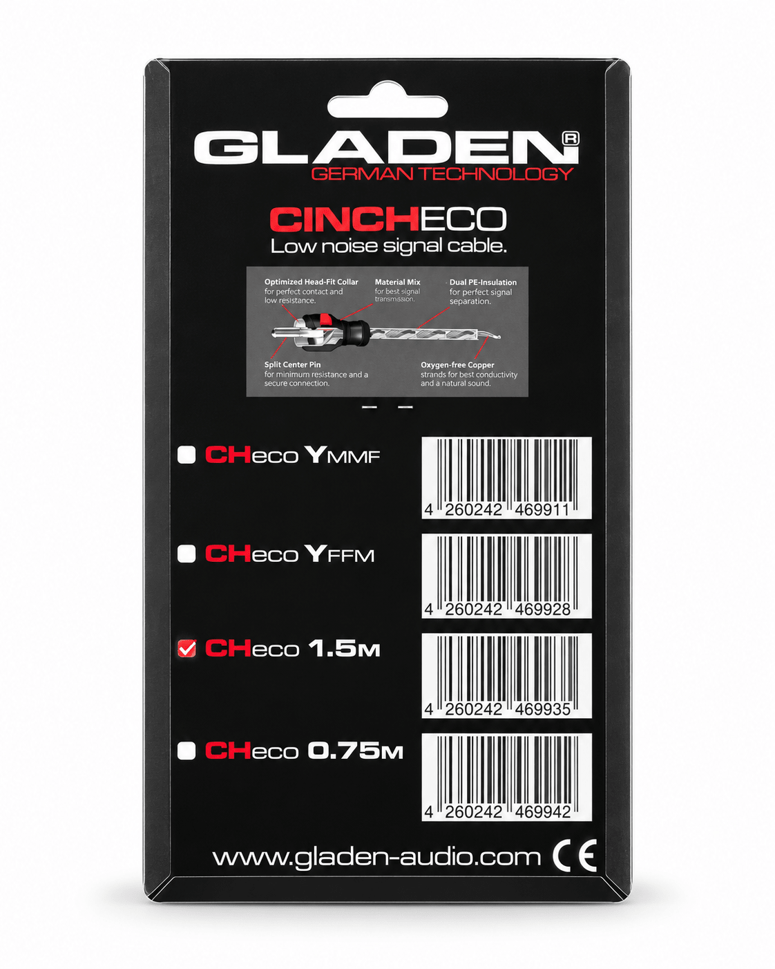 Gladen Z-ChECO RCA-kabel 1,5 m, foto 2