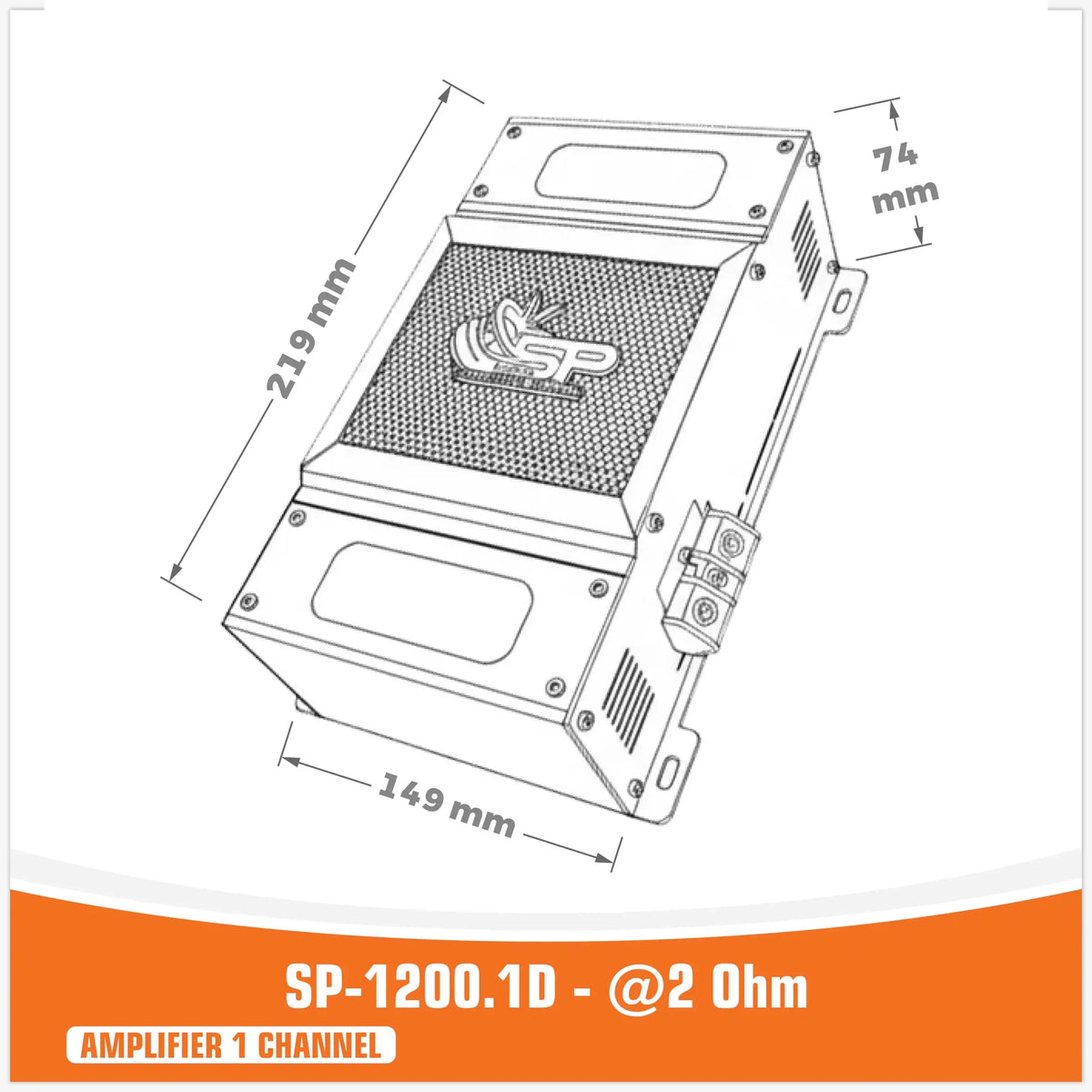 SP-1200.1D, Mono Class-D Versterker, 1200W, foto 2