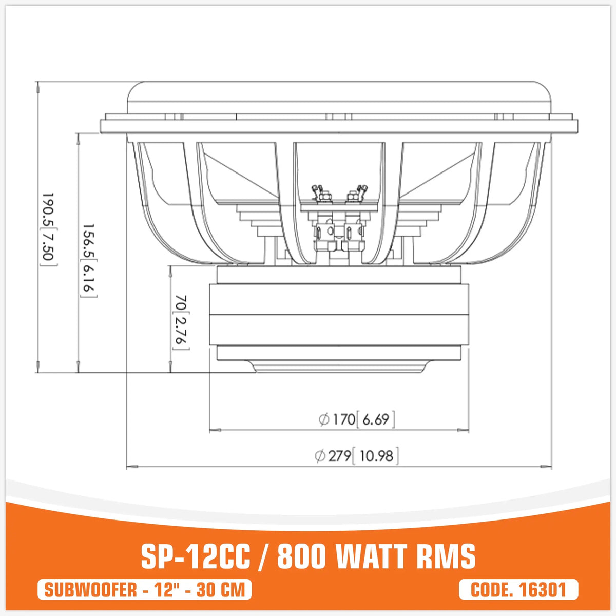 SP 12CC Subwoofer, 12 inch, 800W RMS, foto 4