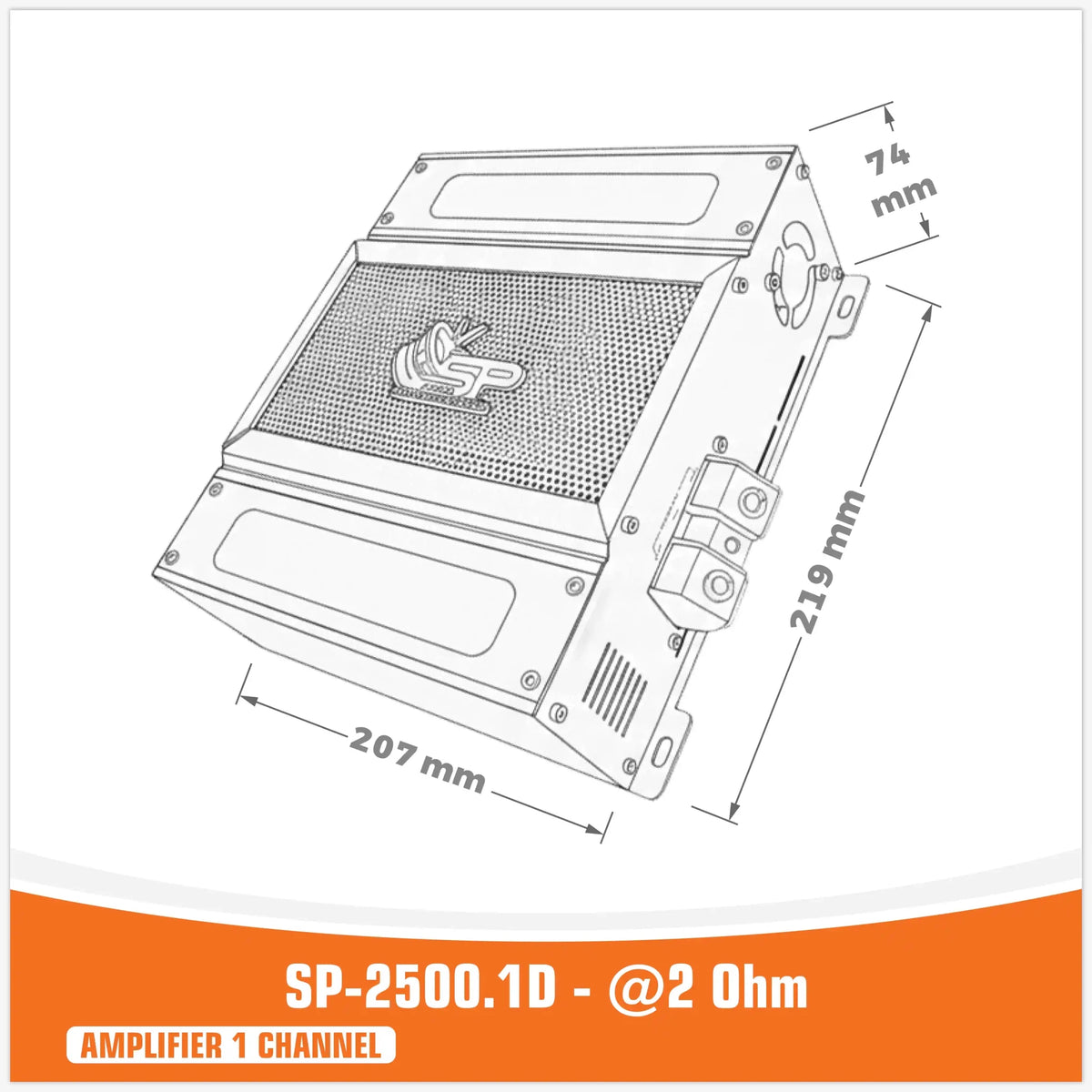 SP-2500.1D, Mono Class-D Versterker, 2500W, foto 2