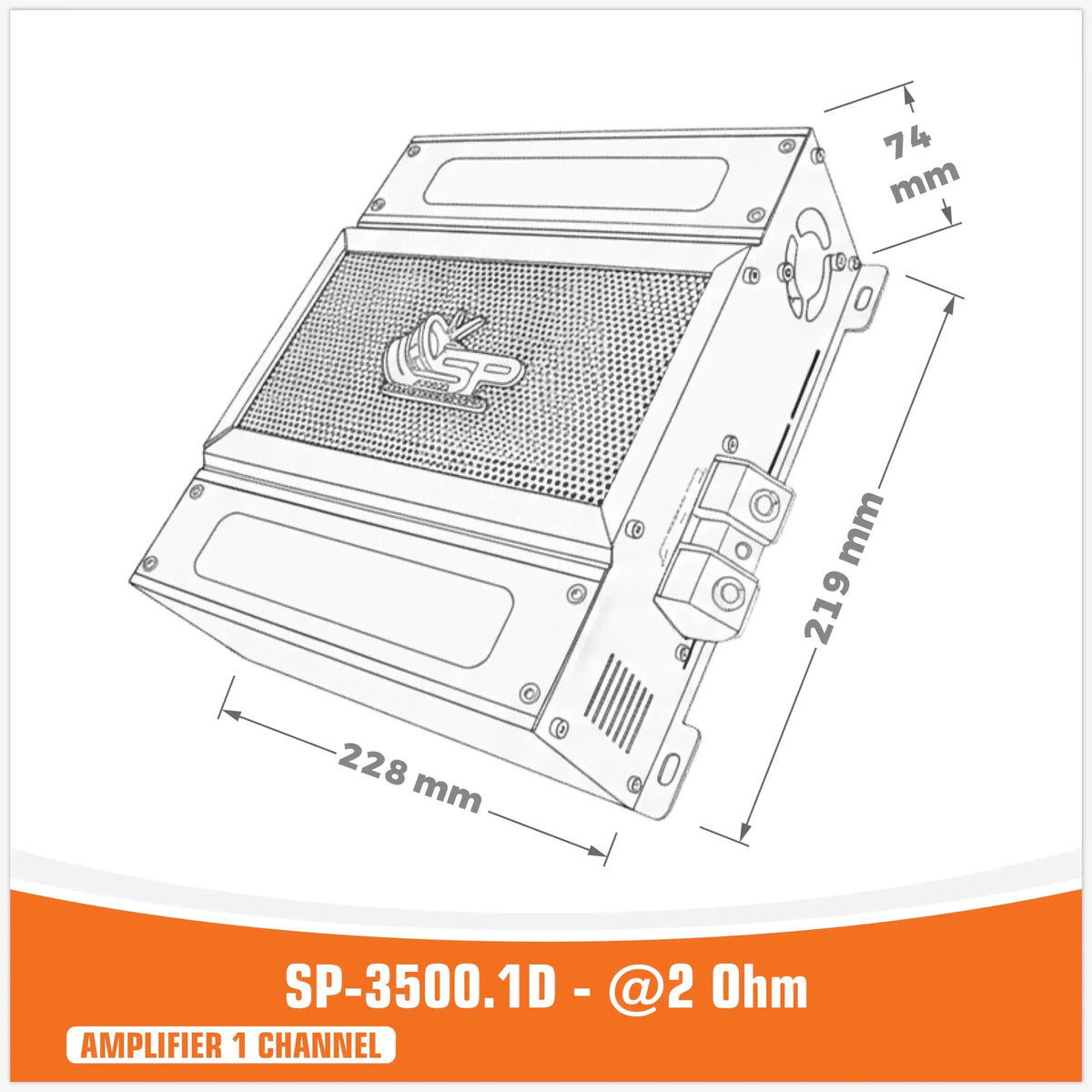 SP-3500.1D, Mono Class-D Versterker, 3500W, foto 2