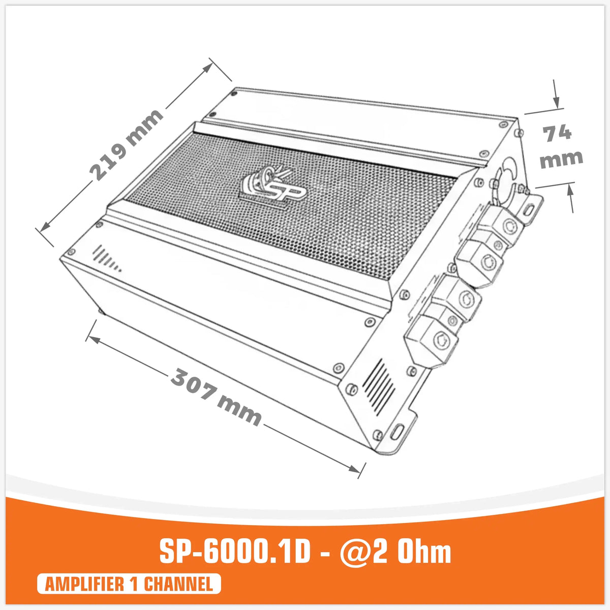 SP-6000.1D, Mono Class-D Versterker, 6000W, foto 2