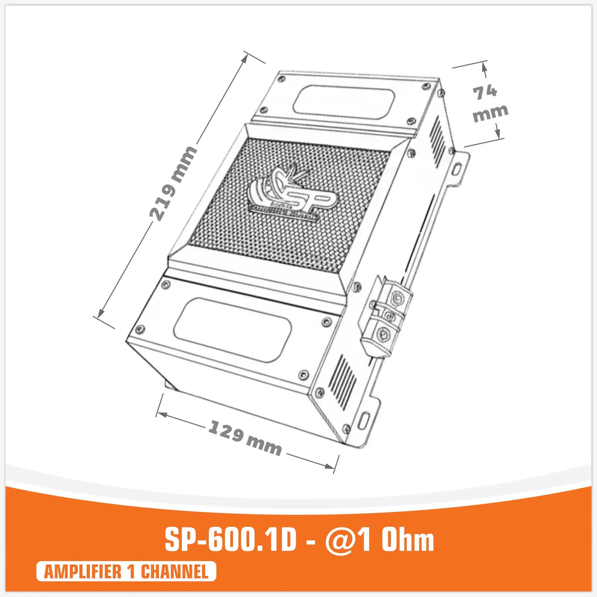 SP-600.1D, Mono Class-D Versterker, 600W, 2 ohm, foto 2