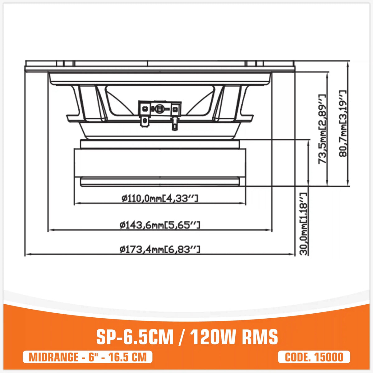 SP 6.5CM middentoner 6,5 inch, foto 3