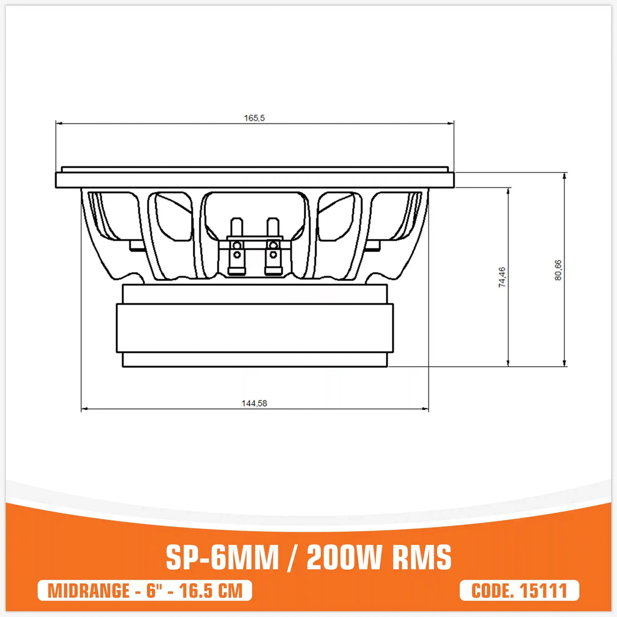 SP 6MM Midrange Extreme middentoner 6,5 inch, foto 2