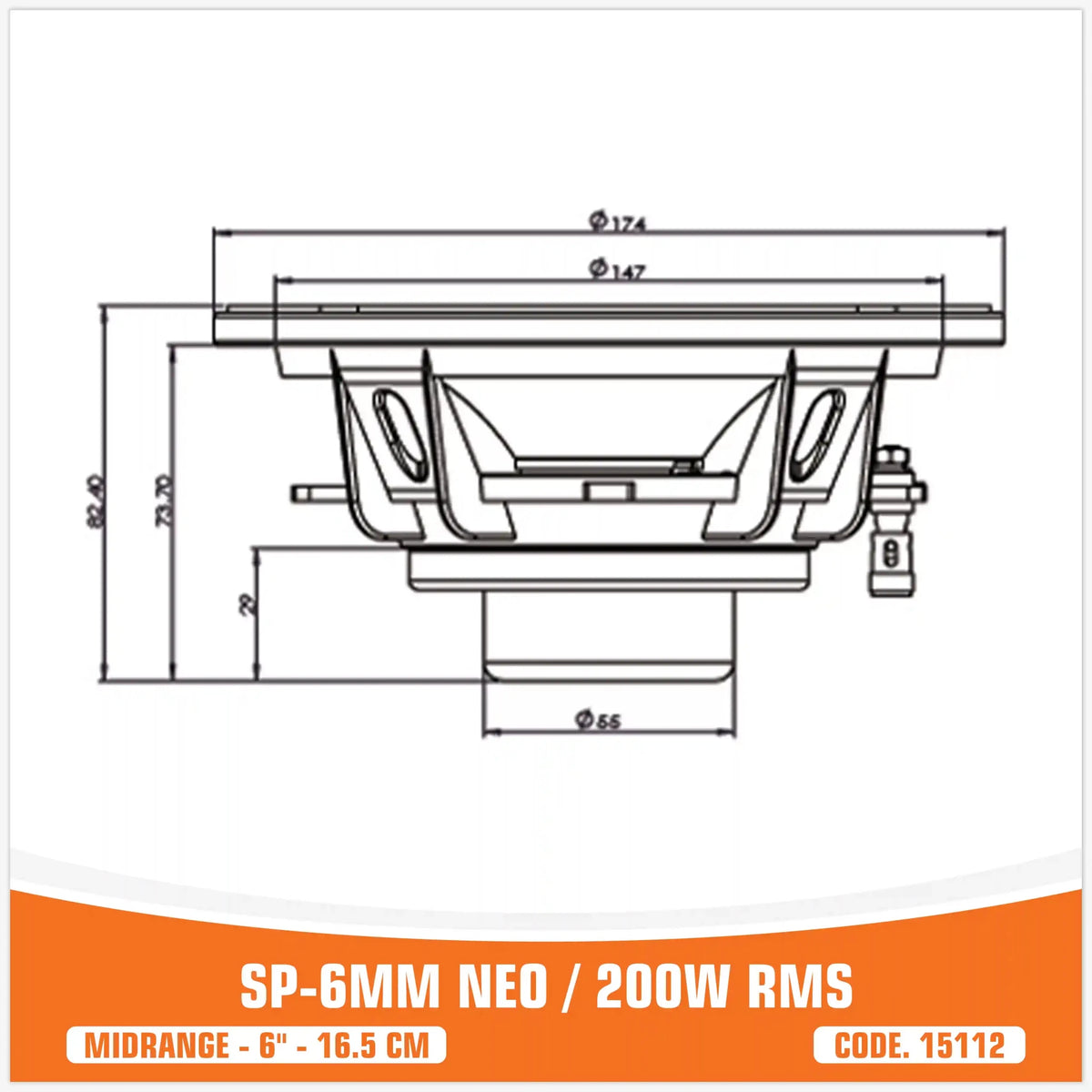 SP 6MM NEO middentoner neodymium 6,5 inch, foto 2