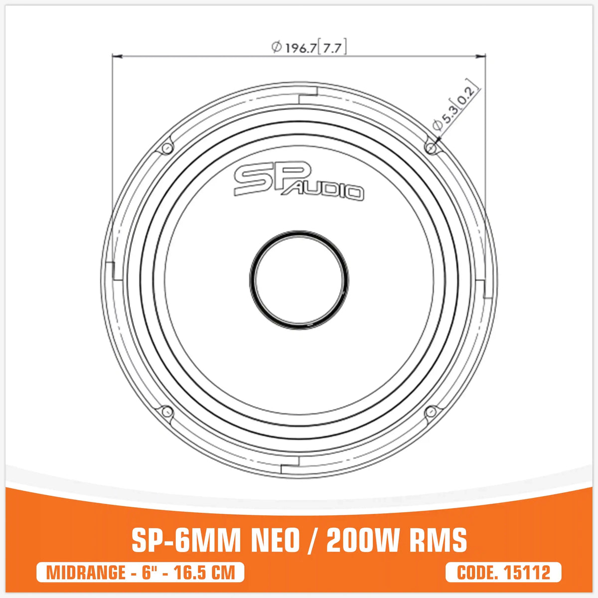 SP 6MM NEO middentoner neodymium 6,5 inch, foto 3