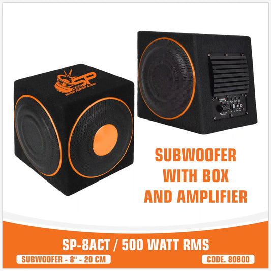 SP-8ACT actieve subwoofer 8 inch met twee passieve subwoofers