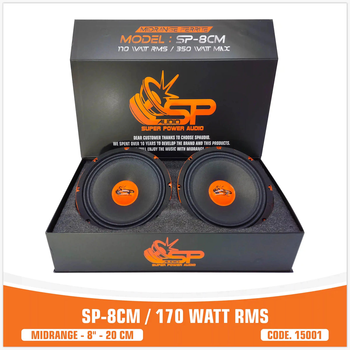 SP 8CM Middentoner, 8 inch, 150W RMS, foto 1
