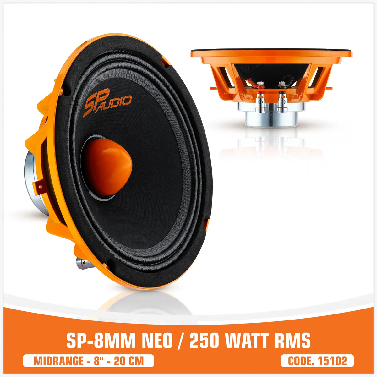 SP 8MM NEO Middentoner, 8 inch, 250W RMS, Neodymium Magneet, foto 1