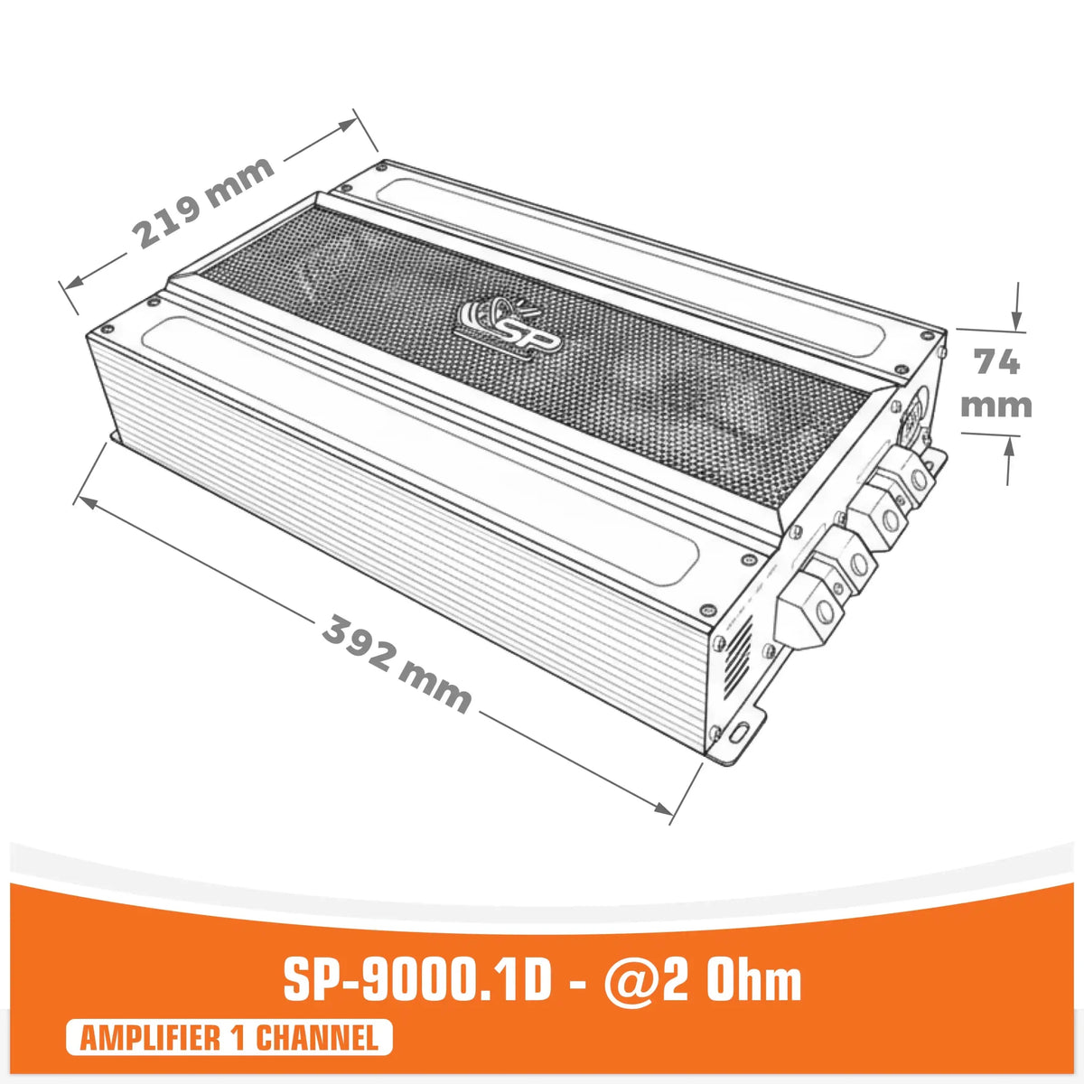 SP-9000.1D, Mono Class-D Versterker, 9000W, foto 2