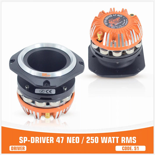 SP Driver 47 NEO Complete Driver met Hoorn, 250W RMS, Neodymium Magneet, foto 1