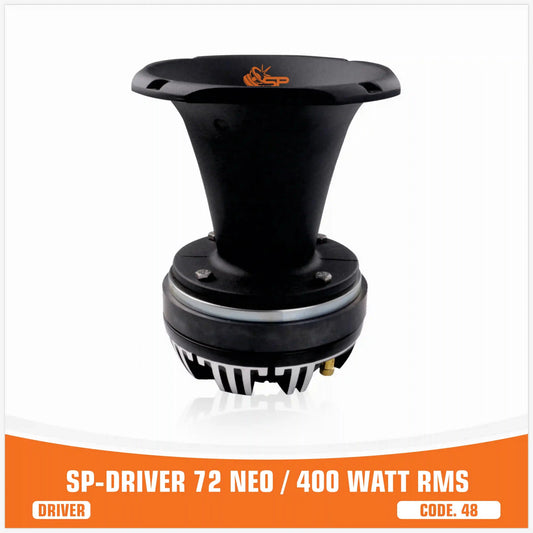 SP Driver 72 NEO Complete Driver met Hoorn, 400W RMS, Neodymium Magneet