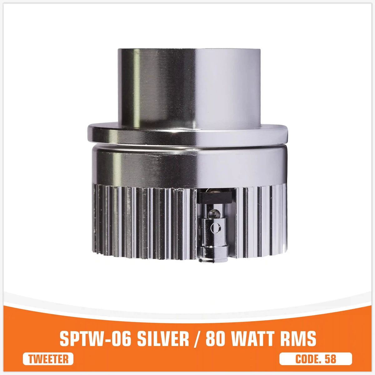 SP TW 06 Zilveren Bullet Tweeter, 80W RMS, foto 4