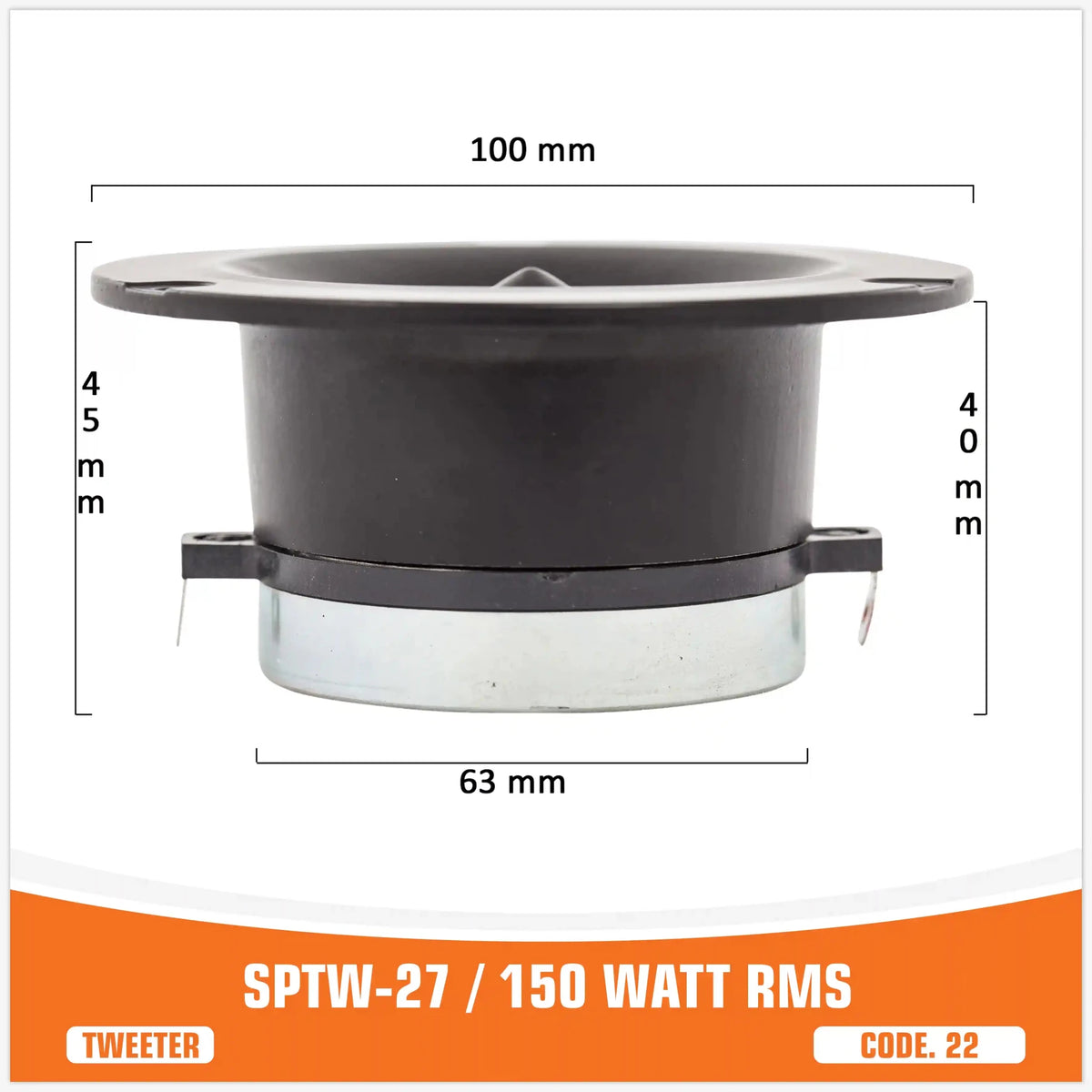 SP TW 27 Neo Bullet Tweeter, 150W RMS, foto 2