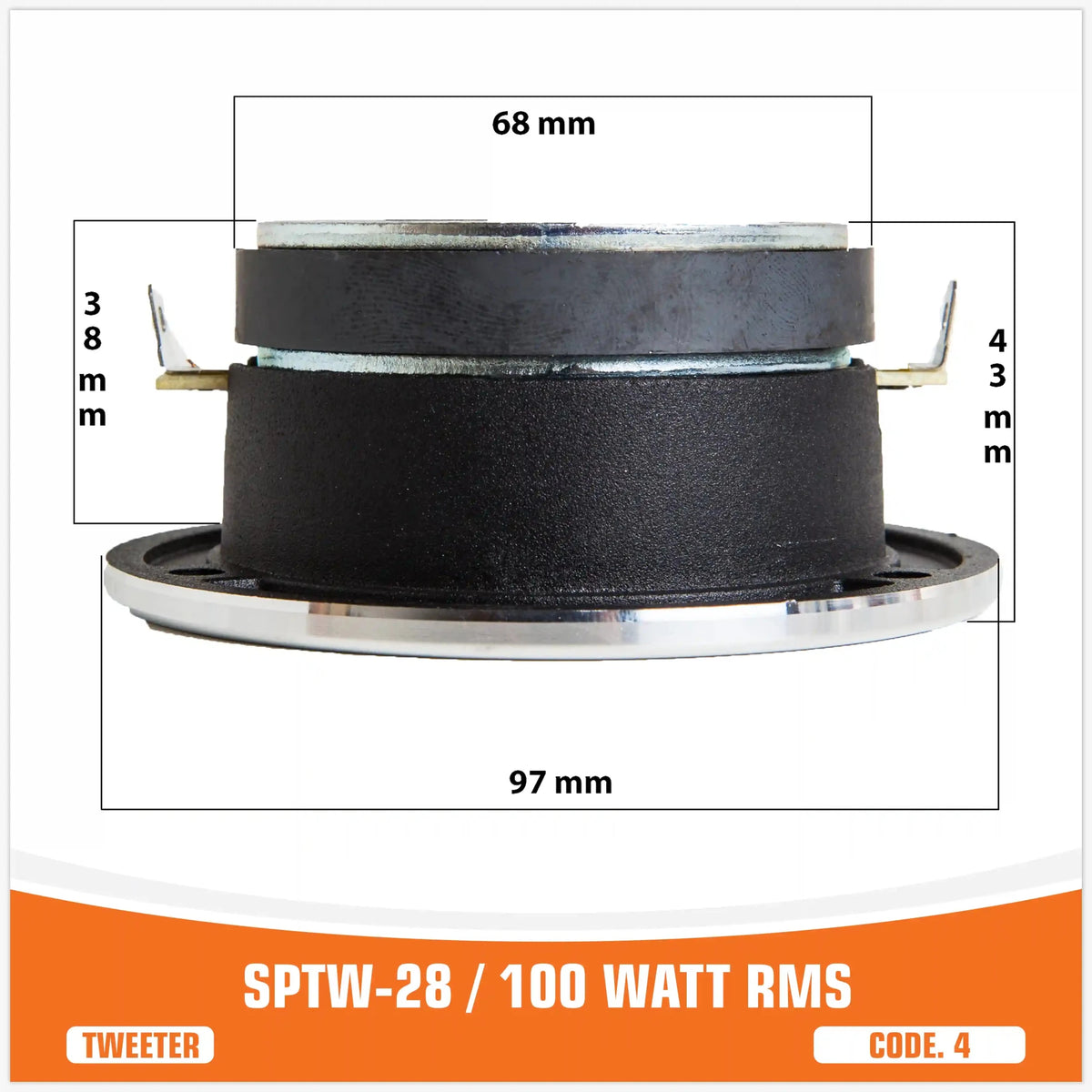 SP TW 28 Bullet Tweeter, 100W RMS, foto 2