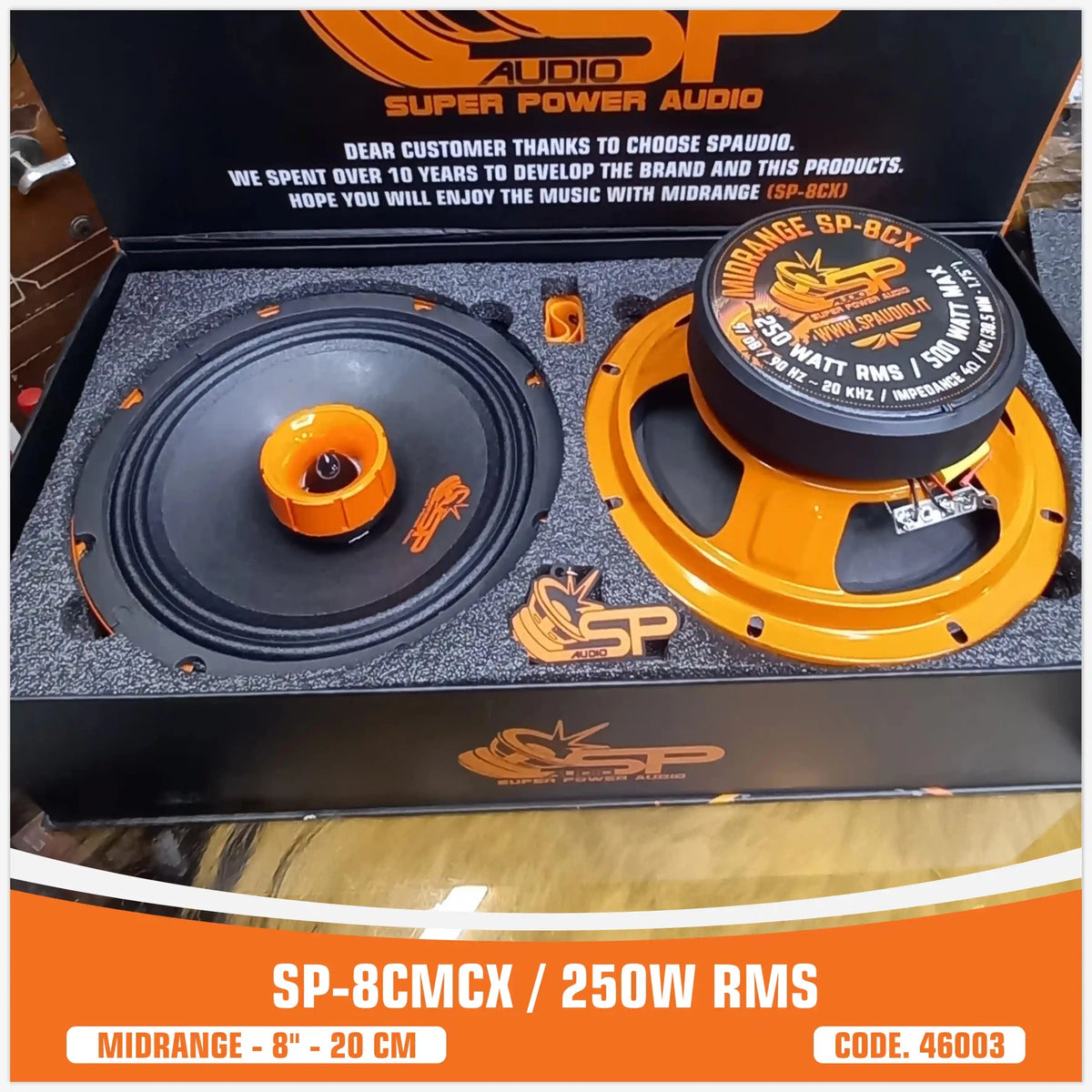SP8CM CX Coaxiale Middentoner met Tweeter, 8 inch, 250W RMS, foto 3