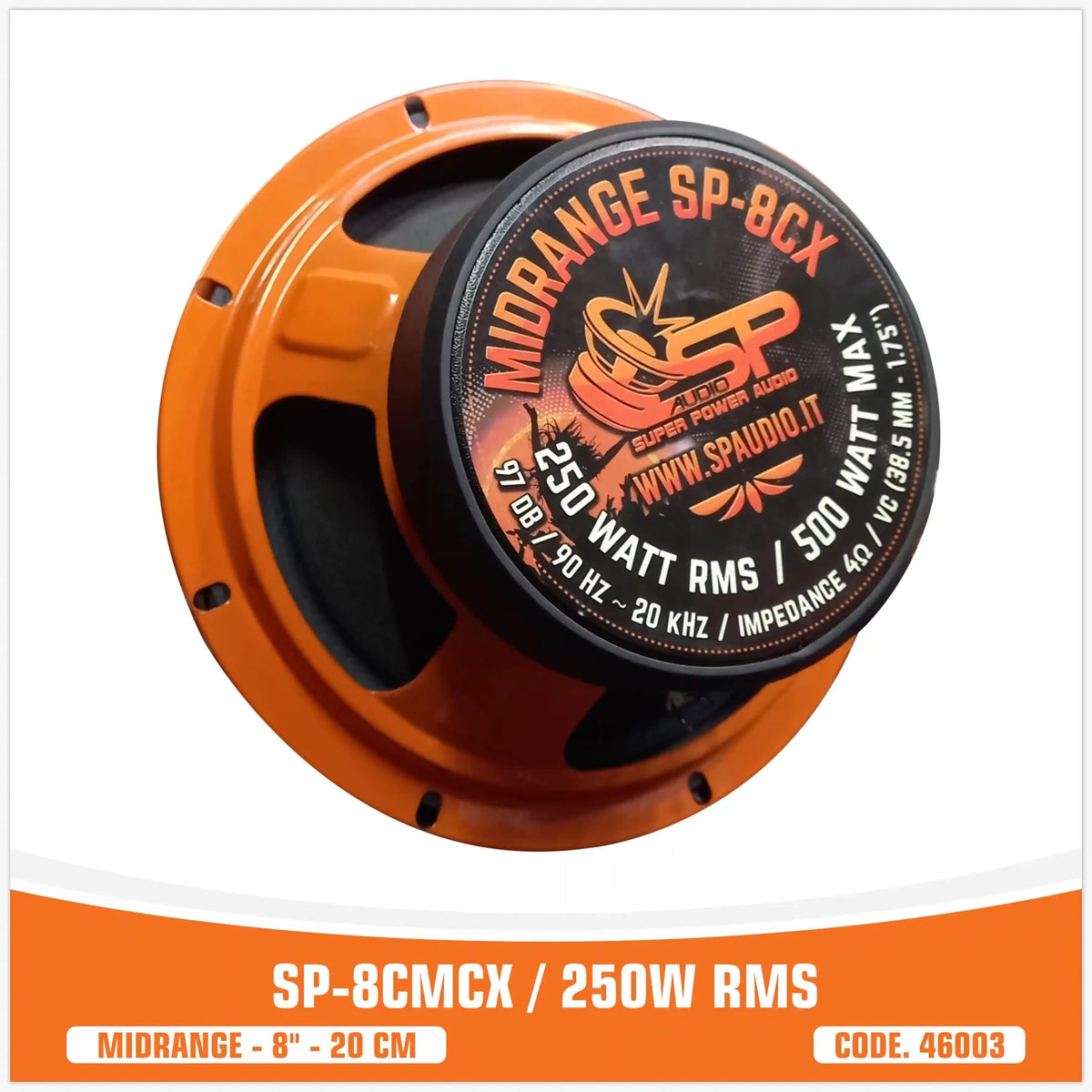 SP8CM CX Coaxiale Middentoner met Tweeter, 8 inch, 250W RMS, foto 4