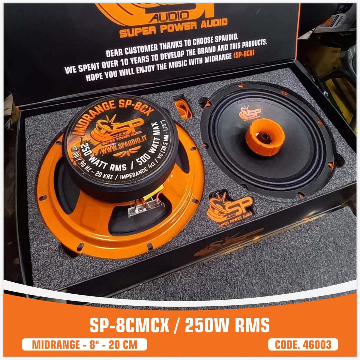 SP8CM CX Coaxiale Middentoner met Tweeter, 8 inch, 250W RMS, foto 2